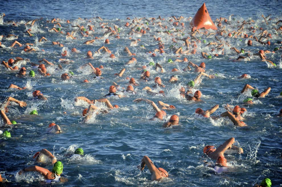 Swim start in Cozumel